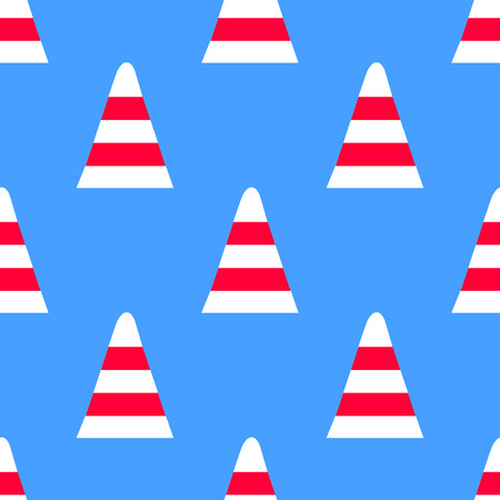 Buoy on navy blue background. Seamless pattern, flat design and illustration.の写真素材