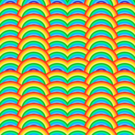 Seamless pattern with colorful rainbows illustration.の写真素材