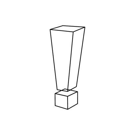 the exclamation mark sign in the isometric isolated on white background. icon illustrationの写真素材