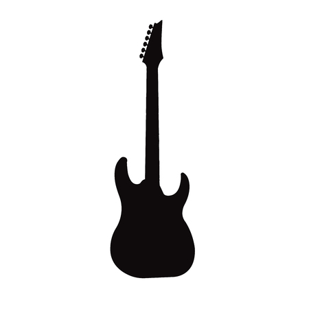 Electric rock guitar. Music instrumental sign Isolated on white background. Trendy Flat style for graphic design, logo, Web site, social media, UI, mobile app, EPS10のイラスト素材