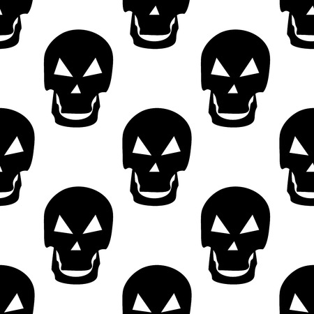 Pattern of black skullsのイラスト素材
