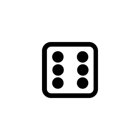 dice line icon, gambling outline logo, Symbol linear pictogram isolated on white, pixel perfect illustrationの写真素材