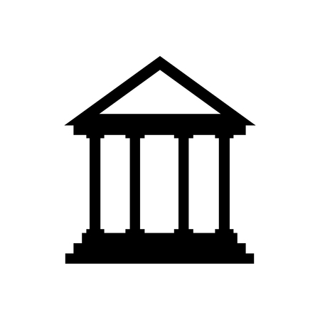 Court house icon , filled flat sign, bank solid pictogram isolated on white. Historical building symbol, logo illustrationの写真素材
