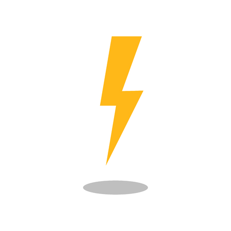 Lightning bolt icon , filled flat sign, solid pictogram isolated on white.の写真素材