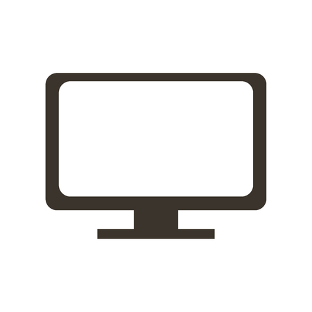 Computer monitor icon widescreen isolated on white background. Flat PC symbol. illustrationの写真素材