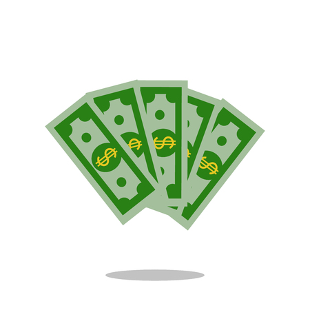 money banknote dollar cash currency icon. Flat design Illustrationの写真素材