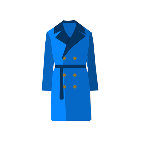 Overcoat icon fashion blue on white background. illustrationの写真素材