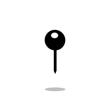 Pin icon in trendy style isolated on white background. Flat design Illustrationの写真素材