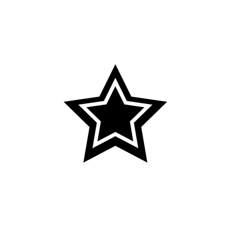 Black star Web Mobile Icon silhouette sign. Flat symbol button element illustration on a white backgroundの写真素材