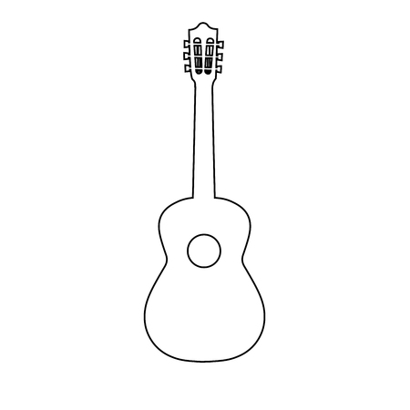 Guitar line icon, outline vector sign, linear style pictogram isolated on white. Symbol, logo illustration. Editable stroke EPSのイラスト素材