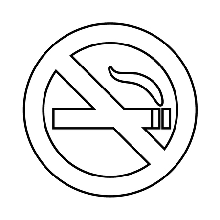 No smoke area line icon, outline vector sign, linear pictogram isolated on white. Symbol, logo illustration EPSのイラスト素材