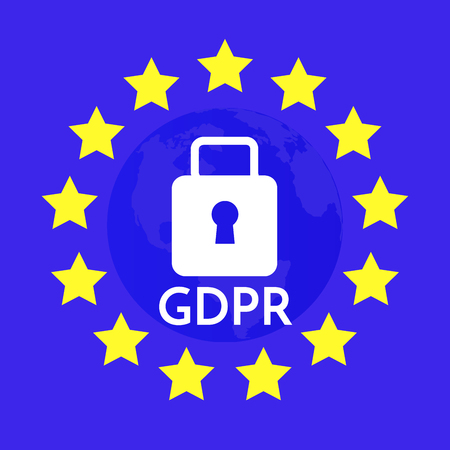 GDPR - General Data Protection Regulation. Security technology background. Vector illustrationのイラスト素材