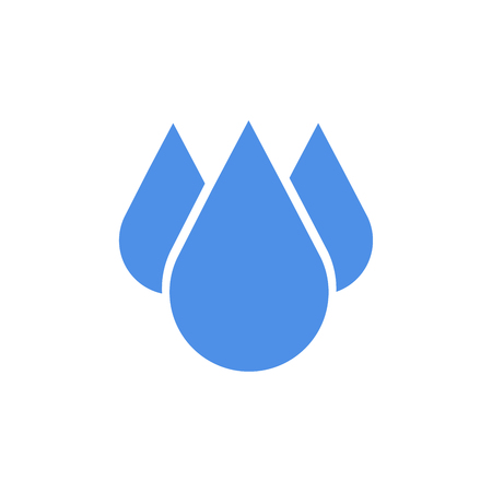 Blue drop icon in flat design. Vector illustration. Drop icon isolated on white background.のイラスト素材