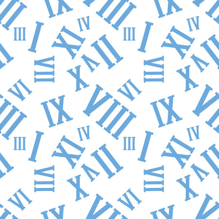 Seamless background pattern with Roman numerals on a white. Vector Illustrationの写真素材