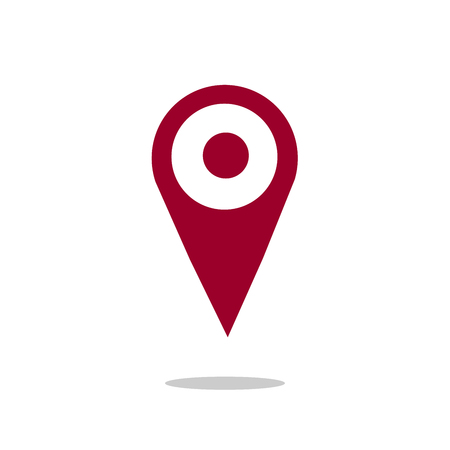 Flat design Map pin red style modern icon, pointer, label, minimal vector symbol, marker sign, stock vector illustrationの写真素材