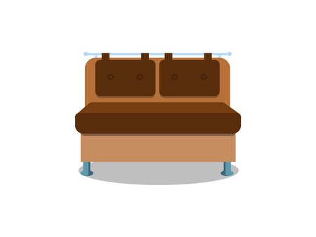 Comfortable kitchen sofa on white background. Isolated couch lounge in interior. Flat cartoon style vector illustration.の写真素材