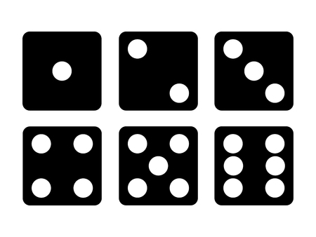 Set of Black Dice icon. Six dice vector illustration. Eps 10のイラスト素材