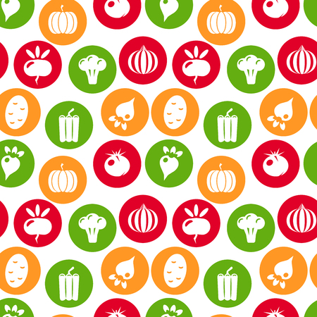 Vegetables seamless pattern. Linear graphic. Vegetables background. Scandinavian style. Healthy food pattern. Vector illustration EPSのイラスト素材