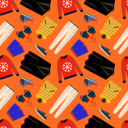 Seamless patterns of male clothes, shoes and accessories for online store. Men s wear backgrounds for shops. Vector stock clipart. EPSの写真素材
