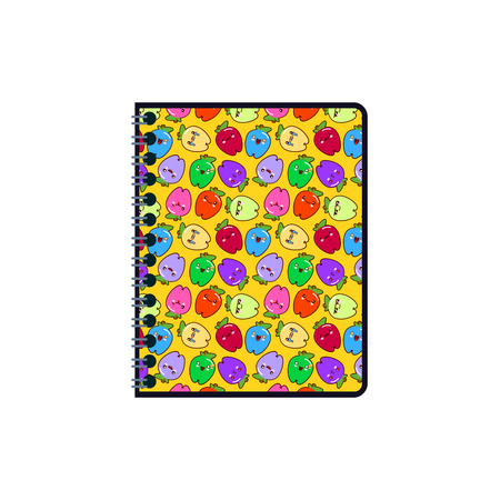 Traditional workbook for study and work with apple cover. Vector illustration.の写真素材