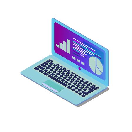 Laptop Isometric Vector Illustration Created For Mobile, Web, Decor, Print Products, Application on white background EPSのイラスト素材