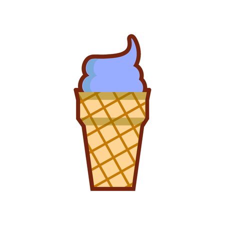 Ice cream icon isolated. Modern sweet vanilla desert sign. Trendy vector symbol for web site design, button to mobile app.のイラスト素材