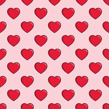 Hearts seamless pattern pink background, can be used for celebrations, wedding invitation, mothers day and valentines day illustration.の写真素材