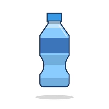 Bottle of water icon in flat style isolated on white background.  illustrationの写真素材