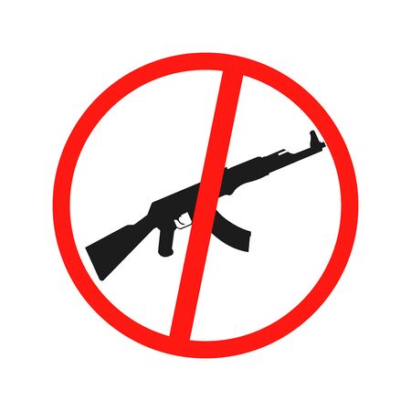 Prohibiting sign for gun. No gun sign.  illustrationの写真素材