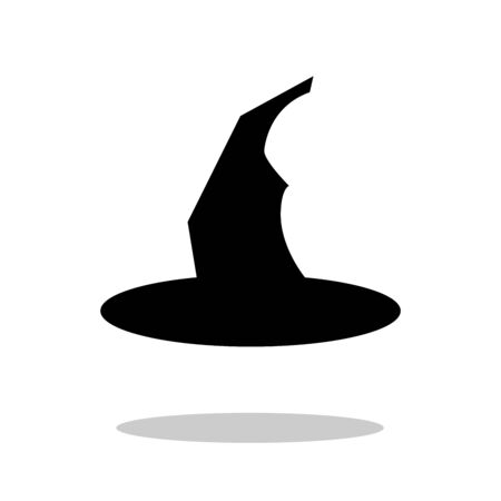 silhouette of a witch hat. in trendy flat style isolated on background. symbol for your web site design Document icon logo, app, UI. Document icon  illustrationの写真素材