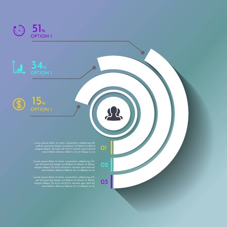 Business Infographics circle origami style Vector illustration. can be used for workflow layout, banner, diagram, number options, step up options, web design. EPSのイラスト素材