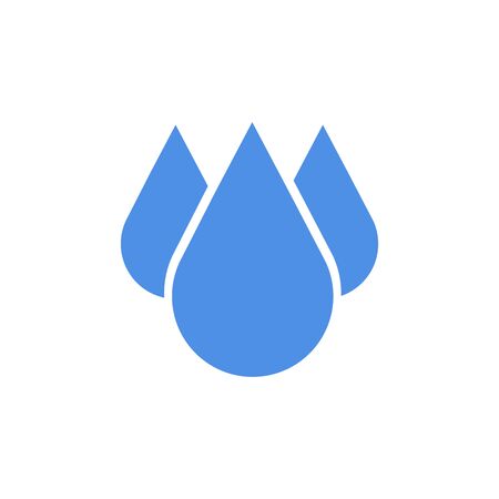 Blue drop icon in flat design. illustration. Drop icon isolated on white background.の写真素材