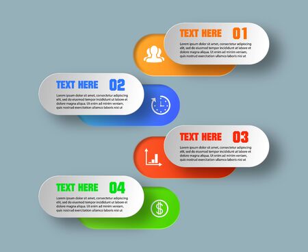 Infographic design vector and marketing icons can be used for workflow layout, diagram, annual report, web design. Business concept with 4 options, steps or processes. EPSのイラスト素材