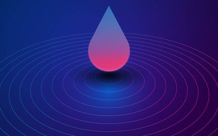 Liquid color background design the water drop and wave. Fluid gradient shapes composition. Futuristic design posters vector.のイラスト素材