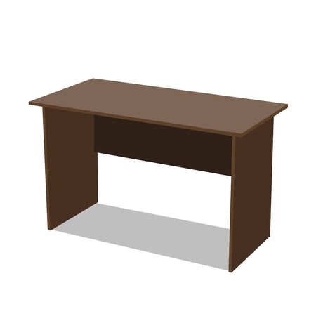 Wooden table isolated illustration on white backgroundの写真素材
