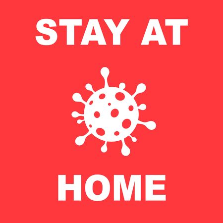 Stay Home quarantine coronavirus epidemic illustration for social media, stay home save lives hashtag. vectorのイラスト素材