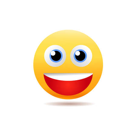 smiling emoji with open mouth illustration.のイラスト素材