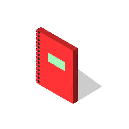 Notebook, Diary Simple vector icon. Illustration symbol design template for web mobile UI element. Perfect color isometric pictogram on 3d white square. Notebook, Diary icons for you business EPSのイラスト素材