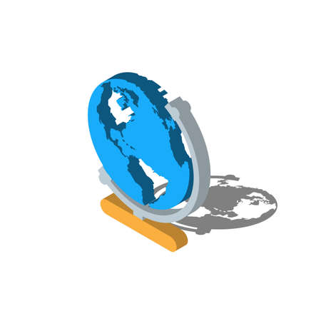 Illustration flat icon of globe with long shadow style - vector EPSのイラスト素材