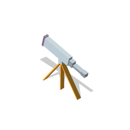 Telescope icon in isometric 3d style on a white background EPSのイラスト素材