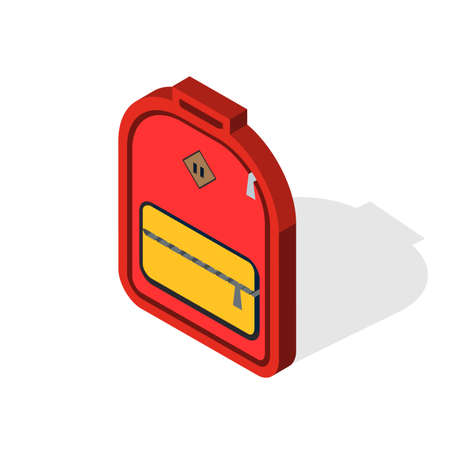 Kid backpack icon. Isometric of kid backpack vector icon for web design isolated on white background EPSのイラスト素材