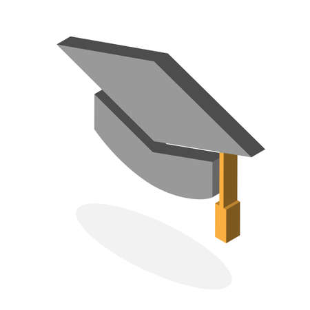 Graduated hat icon. Isometric of graduated hat vector icon for web design isolated on white background EPSのイラスト素材