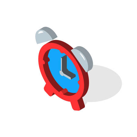 Vector illustration. Isometric Alarm clock are isolated on a white background. Isometric icon for your projects. EPSのイラスト素材