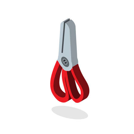 Isometric scissors icon. 3d school supplies. Vector Back to school background with stationery. Office accessories. EPSのイラスト素材