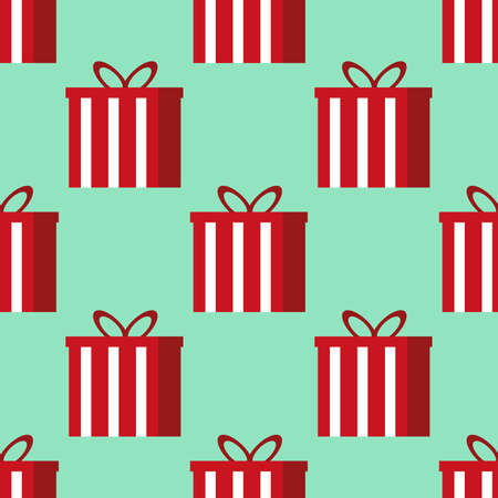 Stock vector seamless pattern with gift boxes on green backgroundのイラスト素材
