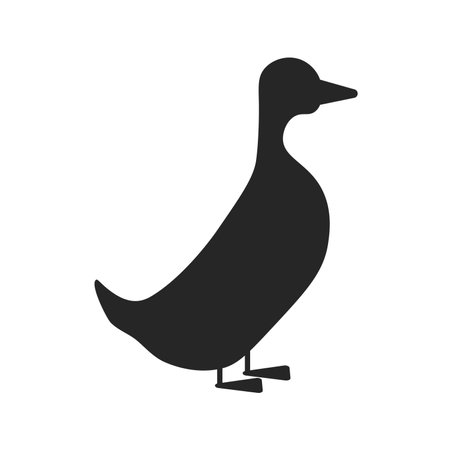 the silhouette of a goose on white background vector EPSのイラスト素材