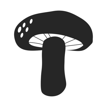 Mushroom silhouete vector cartoon icon wallpaper illustration template design EPSのイラスト素材