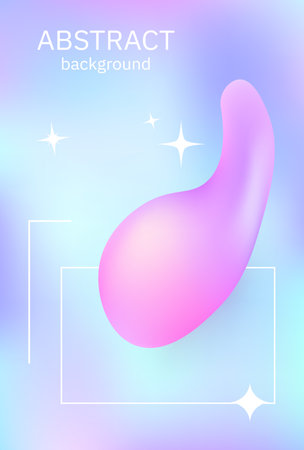 Abstract chrome bubble fluid y2k gradient background vector. holo trendy vector illustration poster colorful geometric shape and liquid color wallpaper texture 80s, 90s cover. EPSのイラスト素材