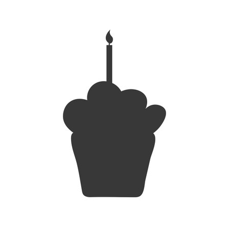 cupcak silhouette, black on white, isolated vector illustration. Use for logo, your design, decoration. EPSのイラスト素材