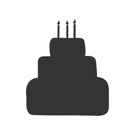 Birthday cake icon vector illustration on white background. EPS